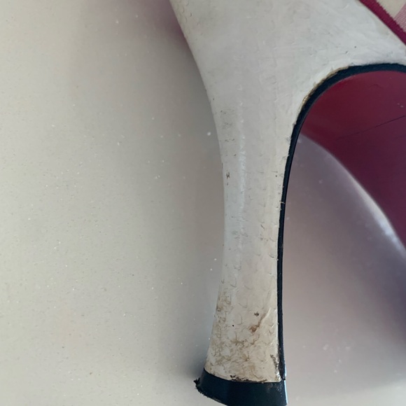 DOLCE & GABBANA Shoes Red Checkered with Bow size 37 - Picture 12 of 14